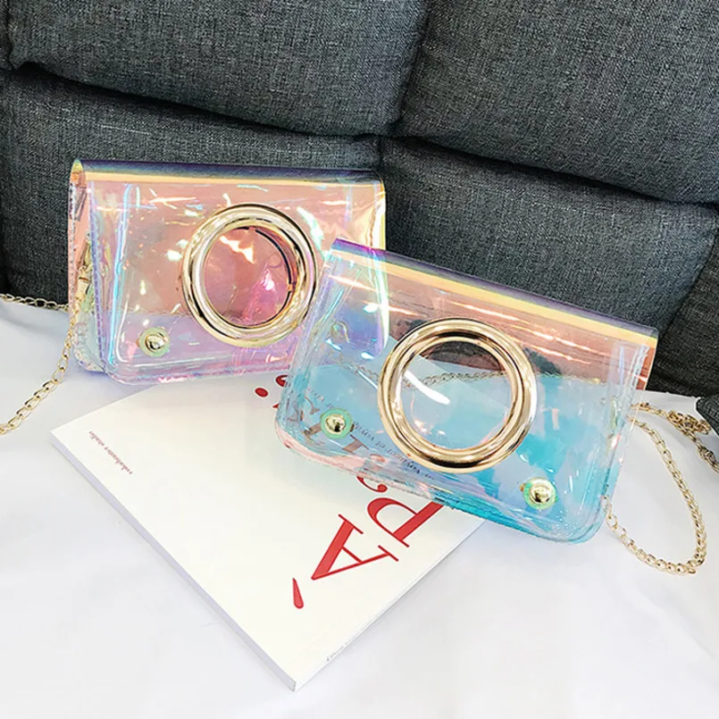 Женская прозрачная сумка мессенджер на плечо 2019|Сумки с ручками| |