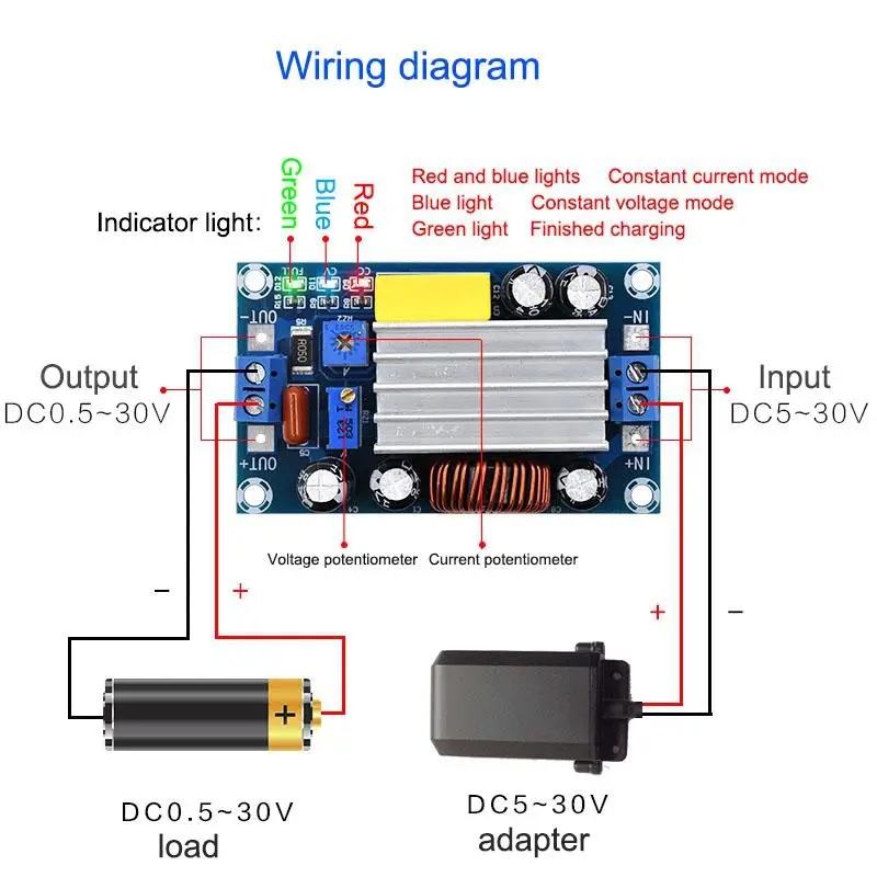 Автоматический Бак-Повышающий Модуль зарядки светодиодный модуль постоянного