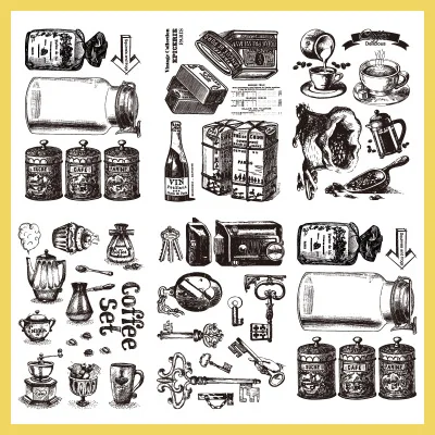 Винтажный стиль сделай сам ретро материал прозрачный штамп офисные