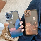 Цветной защитный чехол с круглыми линзами для iPhone 11 12 13 Pro Max XR X XS Max 7 8 Plus, противоударный мягкий прозрачный чехол Coque