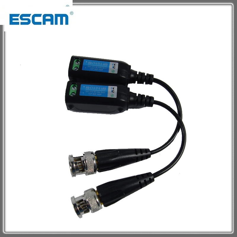 

For HD CVI/AHD/TVI Twisted BNC CCTV For 2MP 3MP 4MP 5M 218C 200M Range Passive Transceivers Cat5 CCTV UTP Video Balun IPC ESCAM