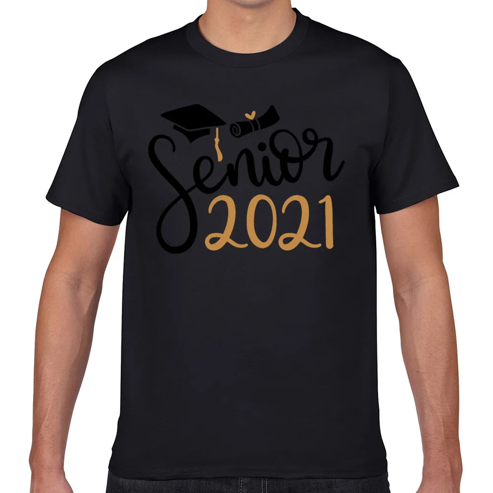 

Tops T Shirt Men senior 2021 graduation Hip Hop Vintage Geek Short Male Tshirt fa001