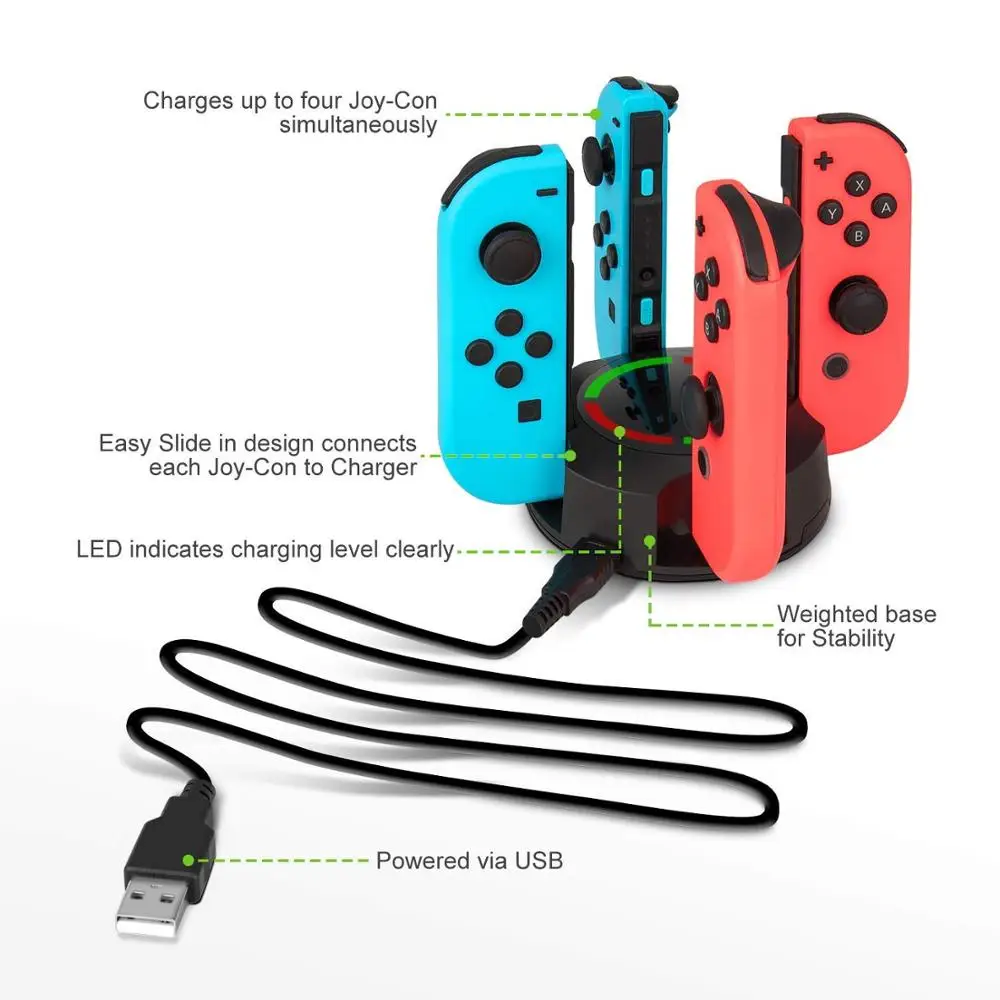 ДОБЕ контроллер Зарядное устройство для Nintend переключатель радость con зарядная