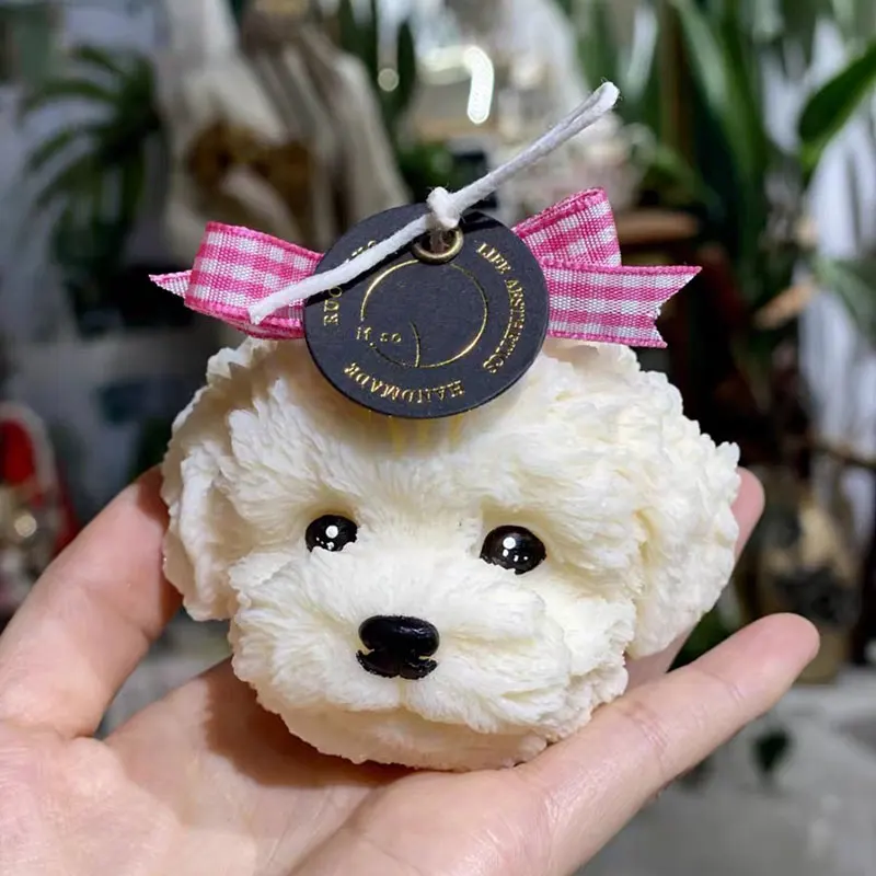 Силиконовая форма для ароматерапии милая 3d-голова собаки Тедди сидячий медведь