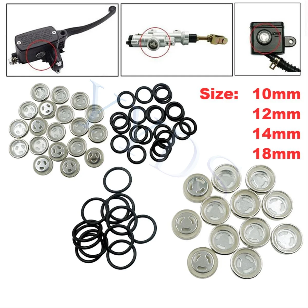 Основной тормозной цилиндр, резервуар, смотровое стекло, внедорожник для мотоцикла, 10 мм, 12 мм, 14 мм, 18 мм