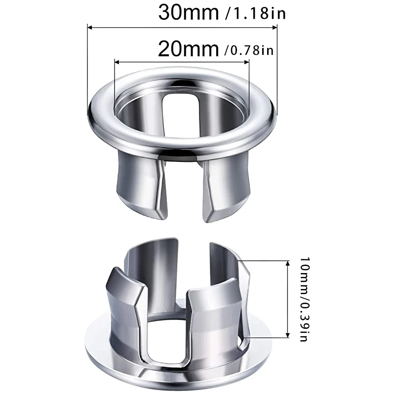 Bathroom Basin Sink Overflow Ring Six-foot Round Insert Chrome Hole Cover Cap 50PB Modern Tub Stopper Bathtub Drain | Обустройство