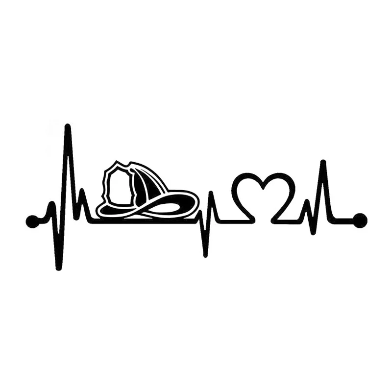 15 см * 6 пожарный шлем сердцебиение спасательным кругом компьютер Стикеры