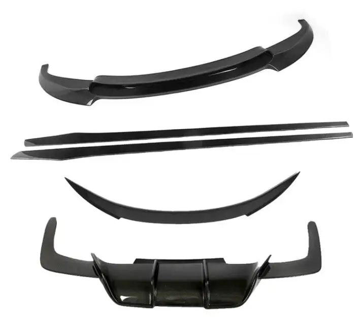 Передний бампер и боковая юбка для губ из настоящего углеродного волокна спойлер