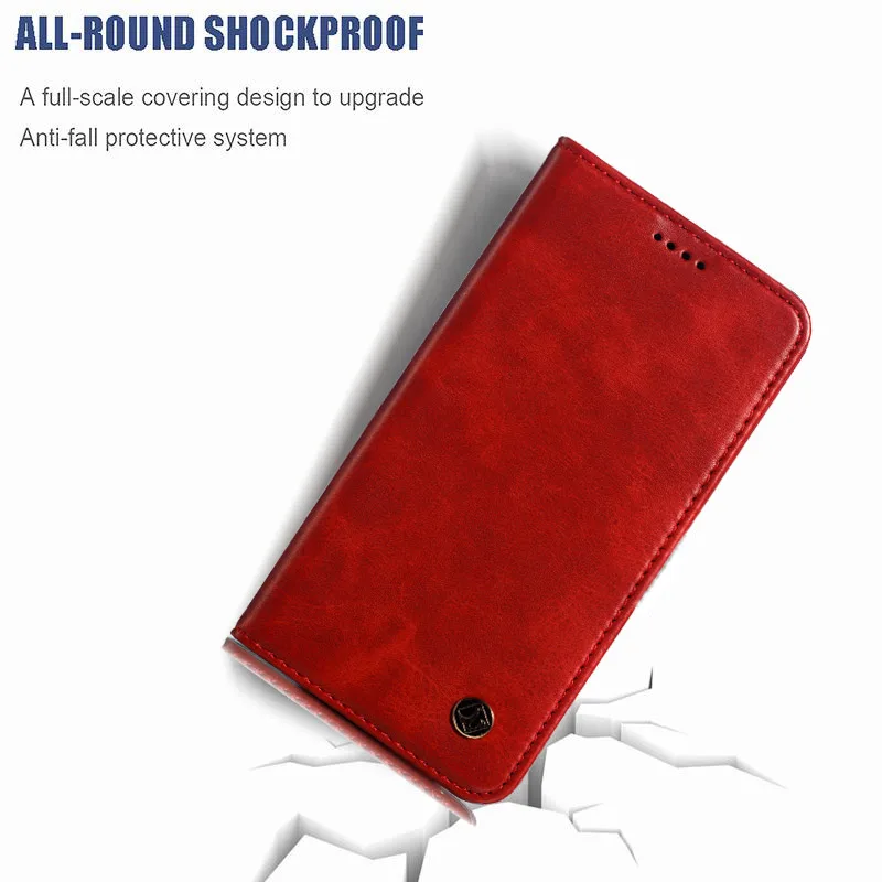 

MaikcQ Strong Magnetic Leather Wallet Flip Card Slots Phone Case For Samsung Galaxy A6 A8 2018 J4 2018 Xiaomi Redmi 6 6A 5A Etc.