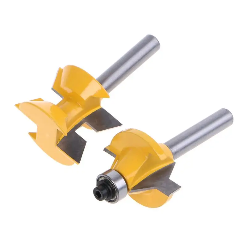 

2Pcs 8mm Shank Router Bit Set 120 Degrees Groove Chisel Woodworking Cutting Tool A9LB
