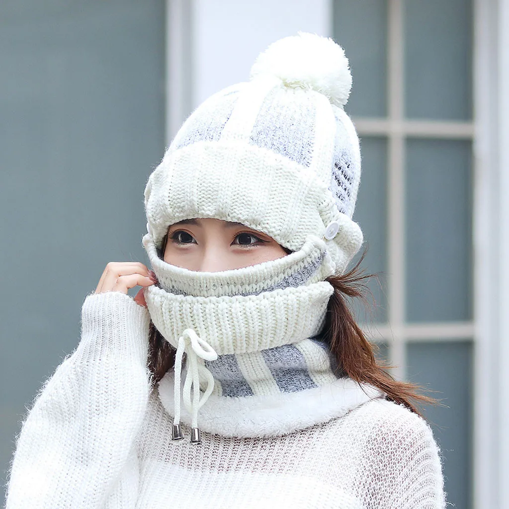 Теплая вязанная зимняя женская шапка для девочек, шерстяные шапочки, Череп, Буква B, бархатная шапка, шапка-маска, Femme, Балаклава Шарф, шапка