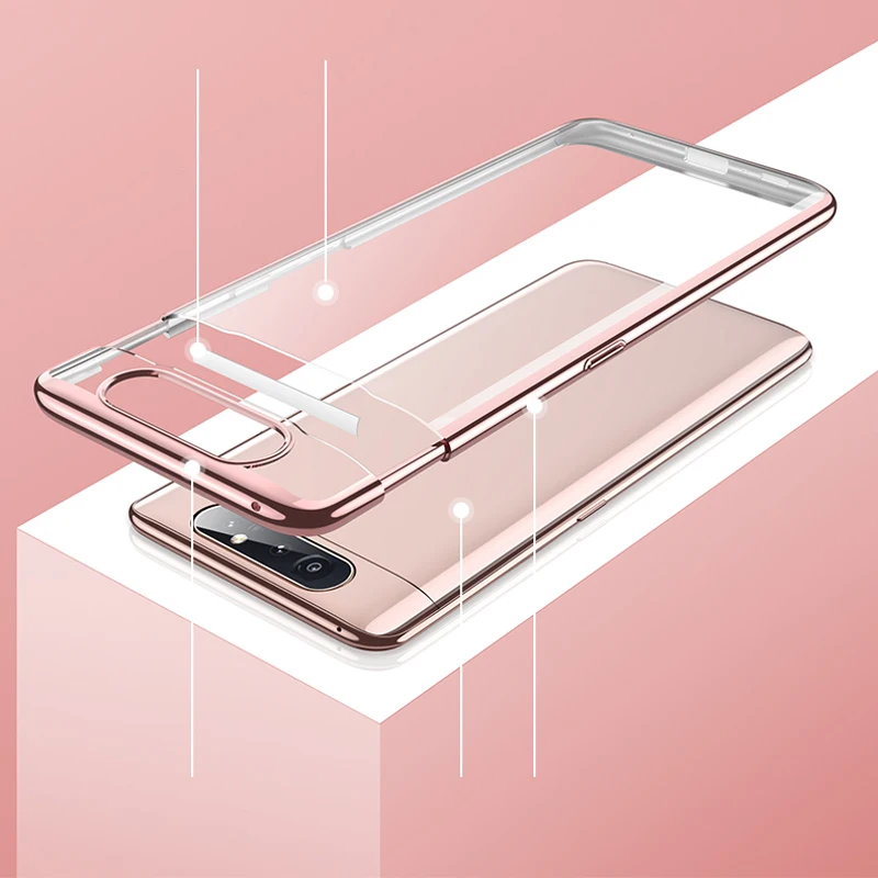 Для samsung A80 прозрачный чехол 3-в-1 защитный бронированный жесткий чехол-накладка для samsung Galaxy A80 прозрачные чехлы для телефона с покрытием