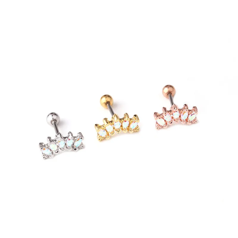 New1PC 20G Cz изогнутые украшения для пирсинга Нержавеющая сталь крест Звездный меч