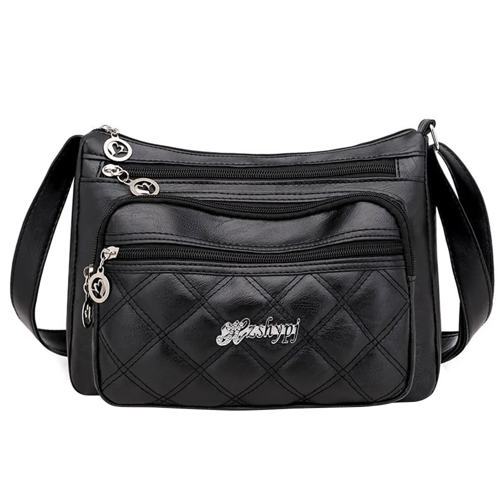 

Women Lattice Pattern Crossbody Bag PU Leather Large Capacity Multi Pocket Pouch Fashion Exquisite Shopping Bag