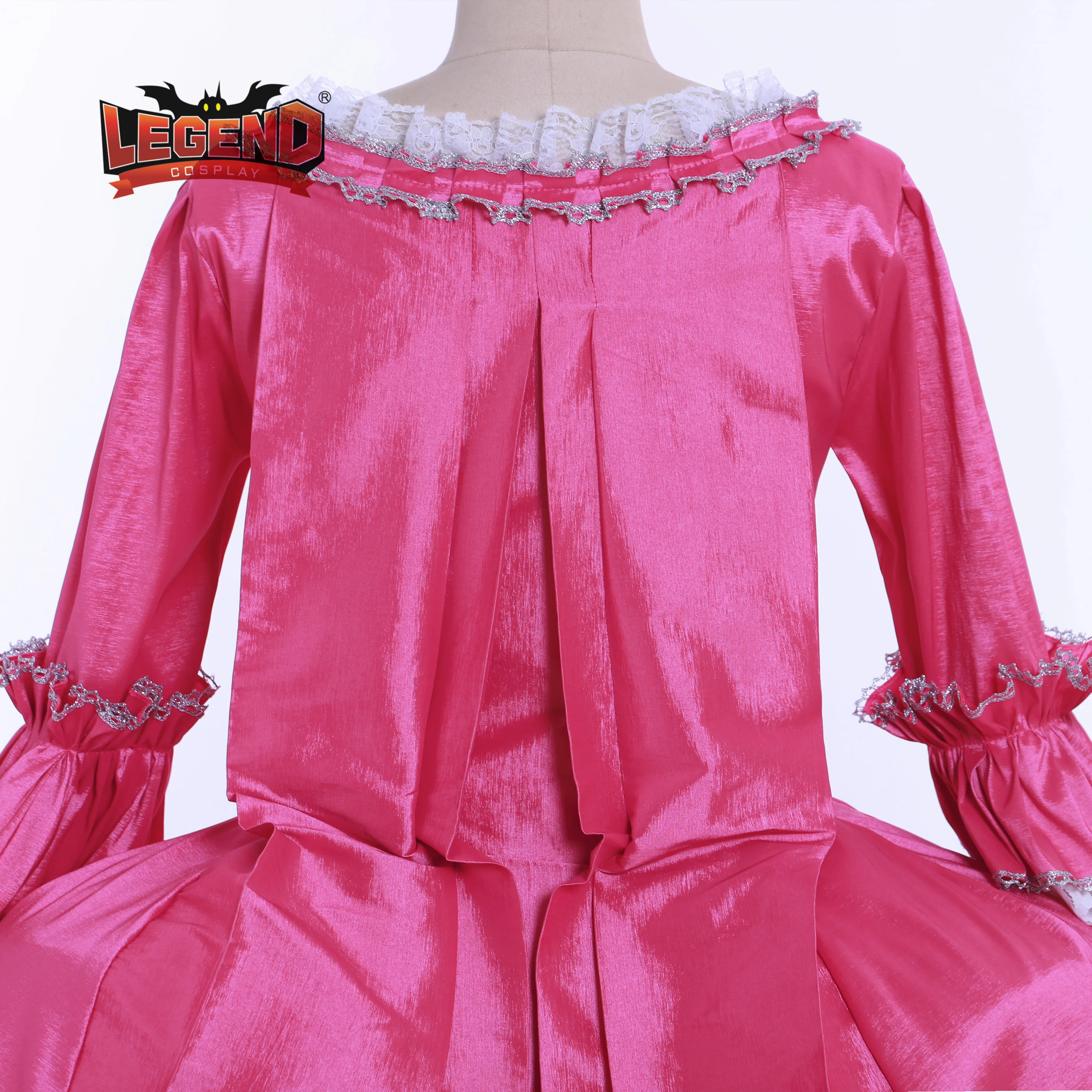 Платье с Марией-Антуанеттой модный костюм в стиле рококо розовый наряд рюшами 18