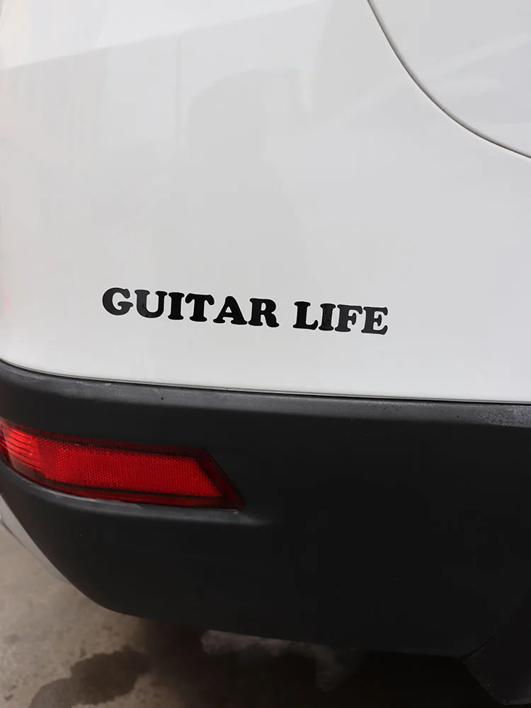 

ZTTZDY 20CM*2CM Originality Cuitar Life Vinyl Waterproof Car Sticker Decal Black Silver ZJ2-0101