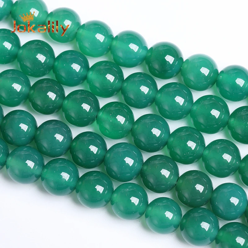

Natural Green Agates Beads For Jewelry Making Stone Round Loose Spacer Beads DIY Bracelets Accessories 4 6 8 10 12mm 15" Strand