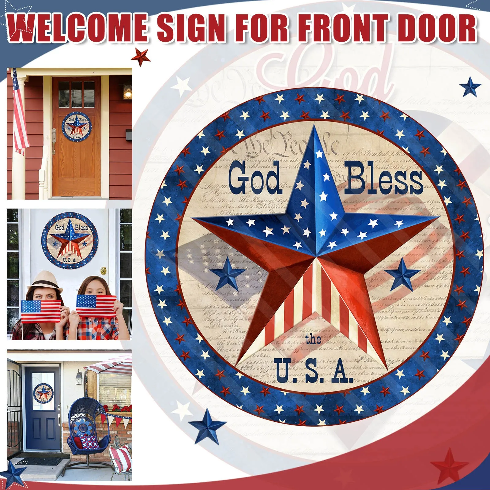 

Independence Day Home Welcome Decoration Door Wall Hanging Sign The Front Door decoracin de habitacin