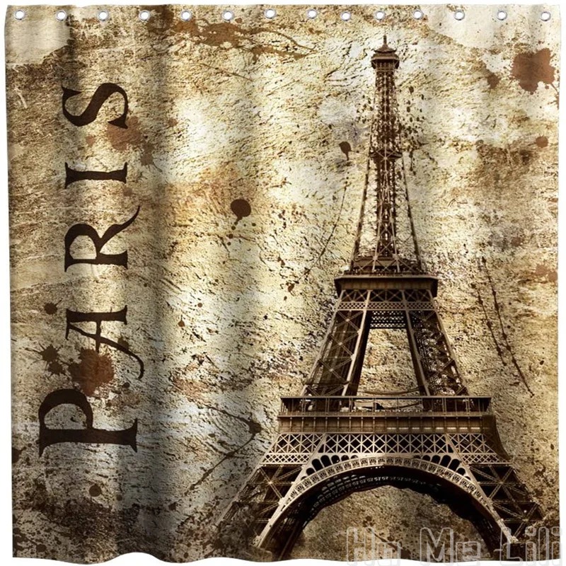 

Paris Shower Curtain By Ho Me Lili Europe Vintage Eiffel Tower Bathroom Decor Sets With Hooks Waterproof