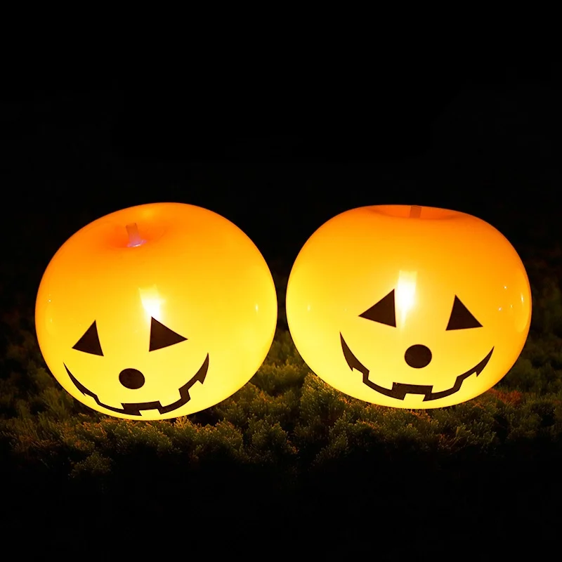 

LED Light Up Balloons, LED Balloons Flashing Light Halloween Balloons Pumpkin Decorations, Glow In The Dark Party