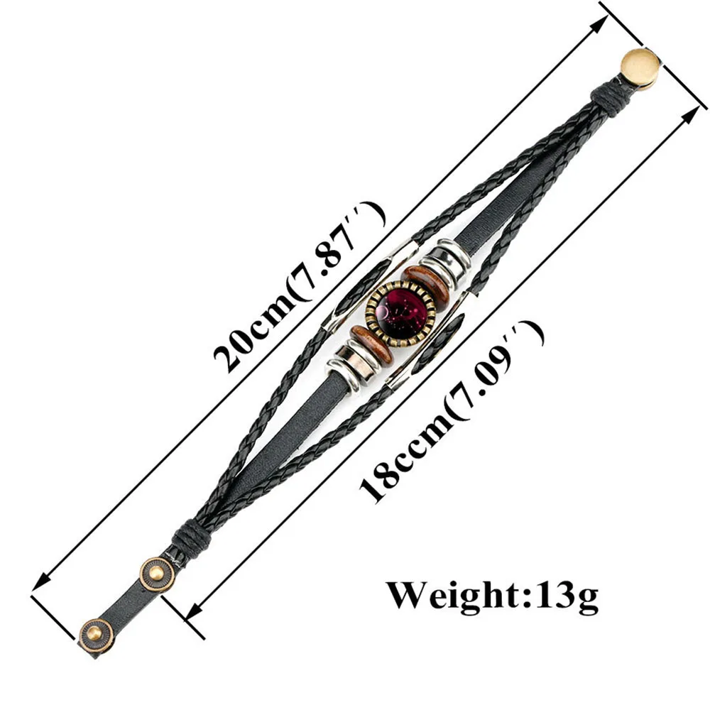 Браслет со светящимся гороскопом 12 созвездий плетеный кожаный браслет для