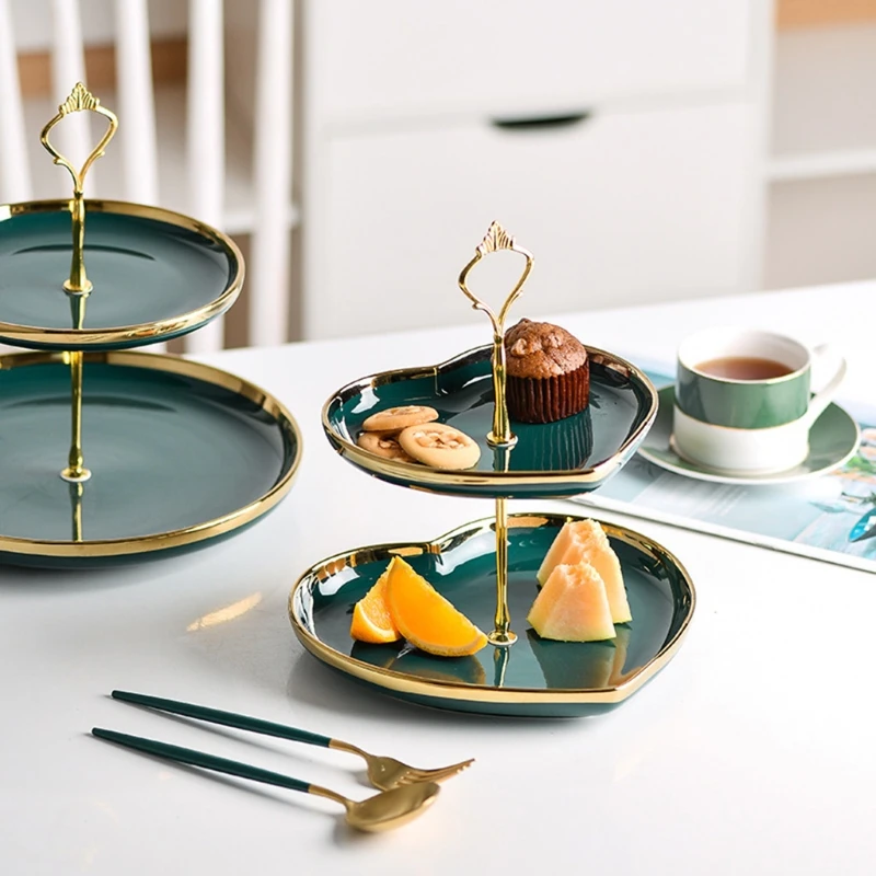 

2Tier Ceramic Cake Stand,Dessert Stand,Cupcake Stand,Tea Party Pastry Serving Pl