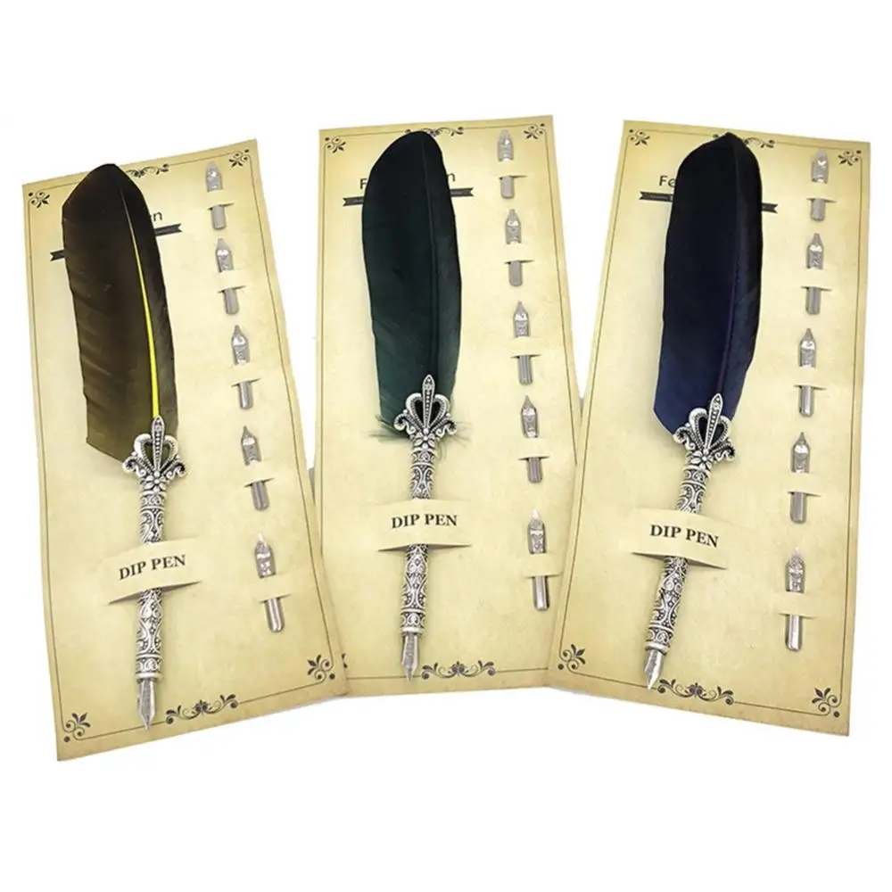 Ручка перьевая Винтажная с золотыми перьями роскошный набор карандашей