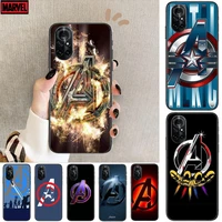 2021 marvel logo clear phone case for huawei honor 20 10 9 8a 7 5t x pro lite 5g black etui coque hoesjes comic fash design