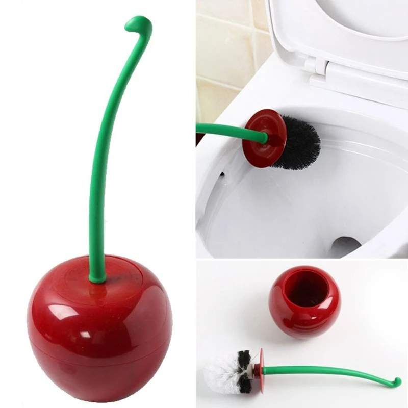 

Hot Creative Lovely Cherry Shape Lavatory Brush Toilet Brush & Holder Set Mooie Cherry Vorm Toilet Borstel