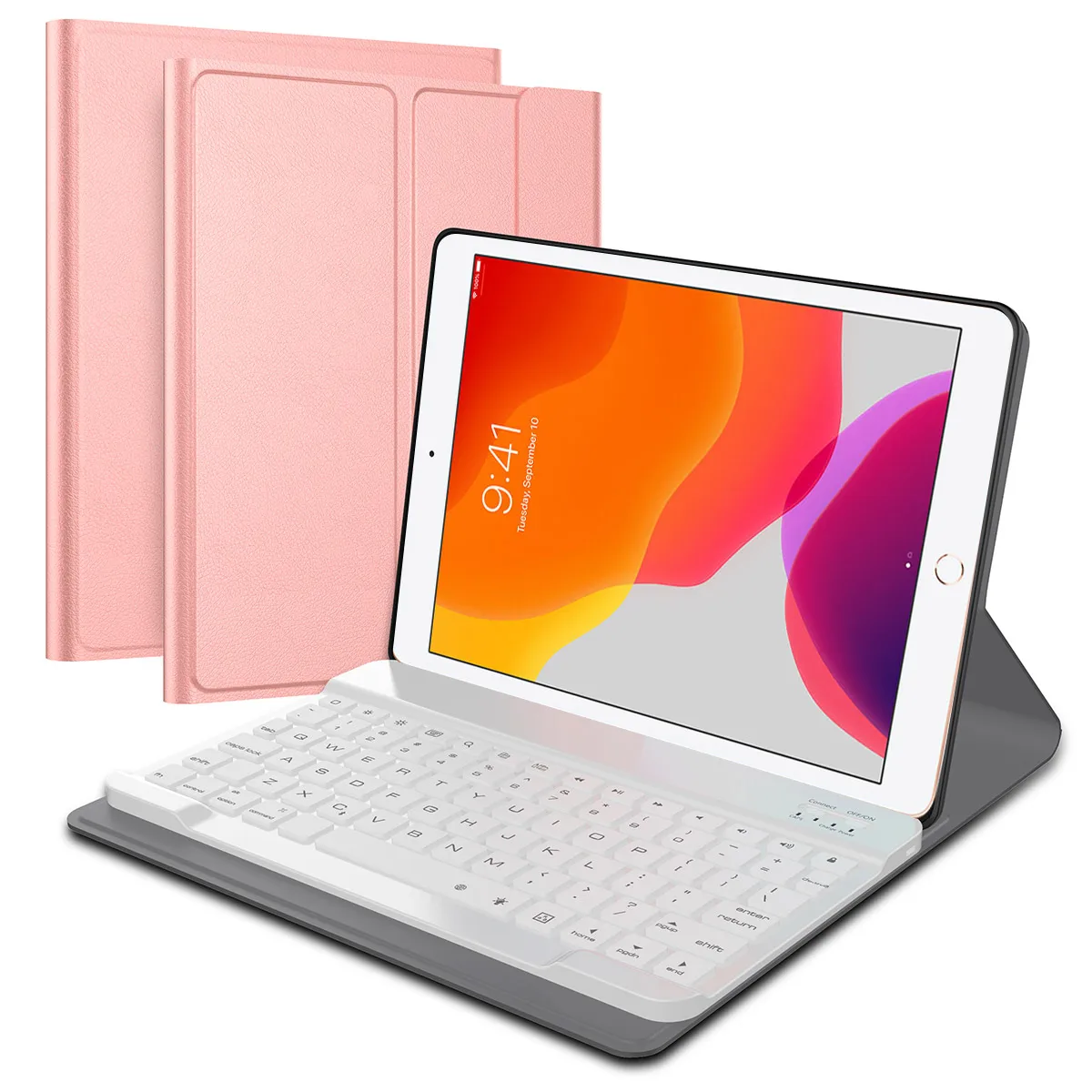 Для iPad 10,2 Чехол 7 цветов с подсветкой Беспроводная Bluetooth клавиатура из искусственной кожи чехол для планшета для iPad 7th Gen 10," Чехол