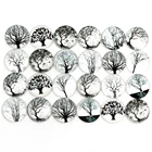 50 шт.лот 12 мм фото стекло Кабошоны Смешанные черное дерево кабошоны для ручной работы браслет серьги ожерелье основы настройки