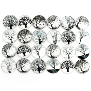 50 шт.лот 12 мм фото стекло Кабошоны Смешанные черное дерево кабошоны для ручной работы браслет серьги ожерелье основы настройки