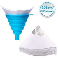 101pcs paint filter paper funnel filter airbrush disposable filter paper with silicone funnel for car paint spray gun
