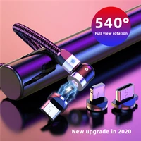 540 degree rotating magnetic usb type c cable fast charging universal phone type c cord for iphone 12 pro max xiaomi huawei p40
