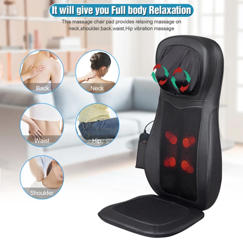 

Office Chairs With Neck & Back Massager ull Back Kneading Shiatsu or Rolling Massage with Height Adjustment Massage Chair Pad
