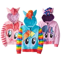 little pony girls jackets spring autumn hooded zipper fashion christmas outerwear cute cartoon boys coat 3 8 years kids clothes