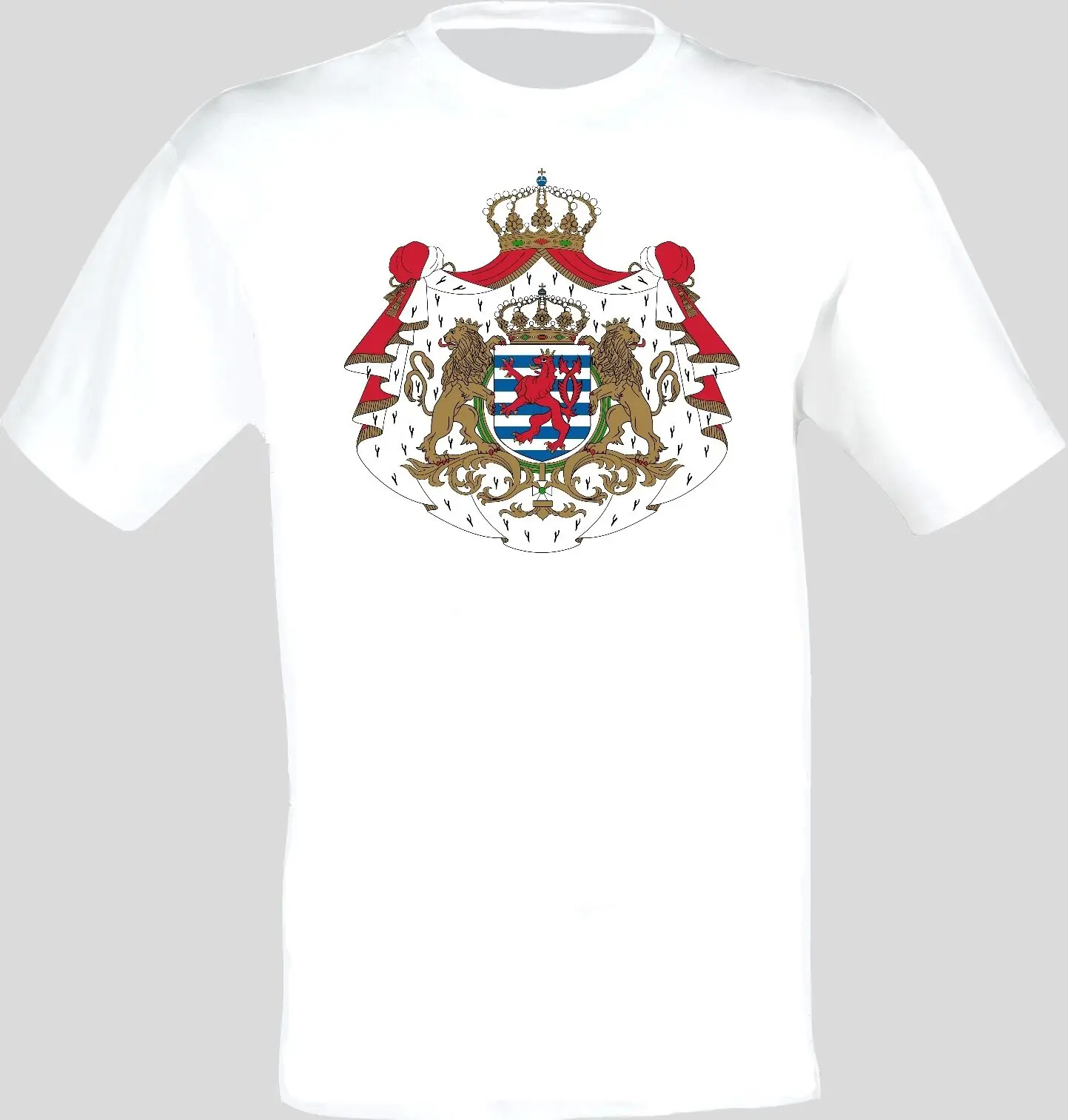 Coat of Arms Of The Luxembourg Arms Flag T-Shirt Cotton O-Neck Short Sleeve Men's T Shirt New Size S-3XL