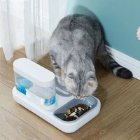 2 in 1 cat water and food feeder dispenser automatic dog cats drinking bottles feeding bowl dispensers pet supplies 1 5l new