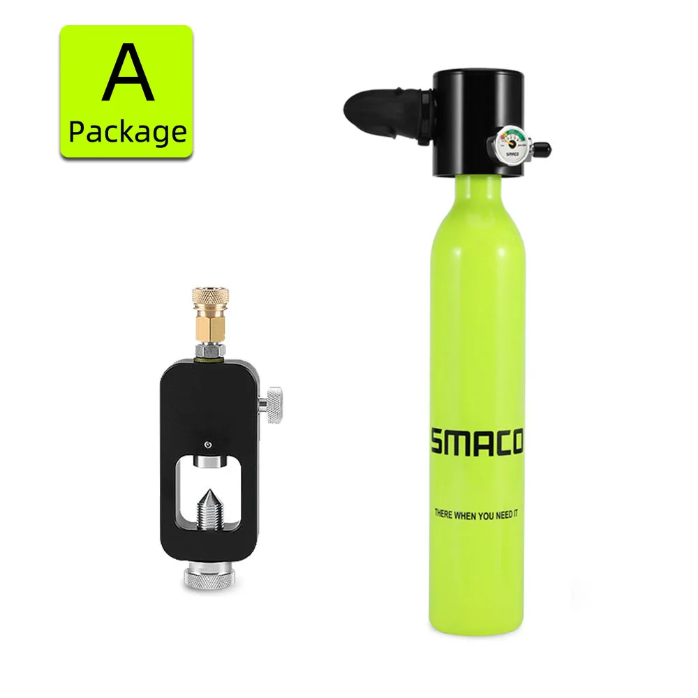 Package A SMACO 0.5L оборудование для дайвинга мини дайвинг цилиндр Воздушный бак клапан респиратор коробка для подводного плавания Подводные дыхательные комплекты - Цвет: Package A