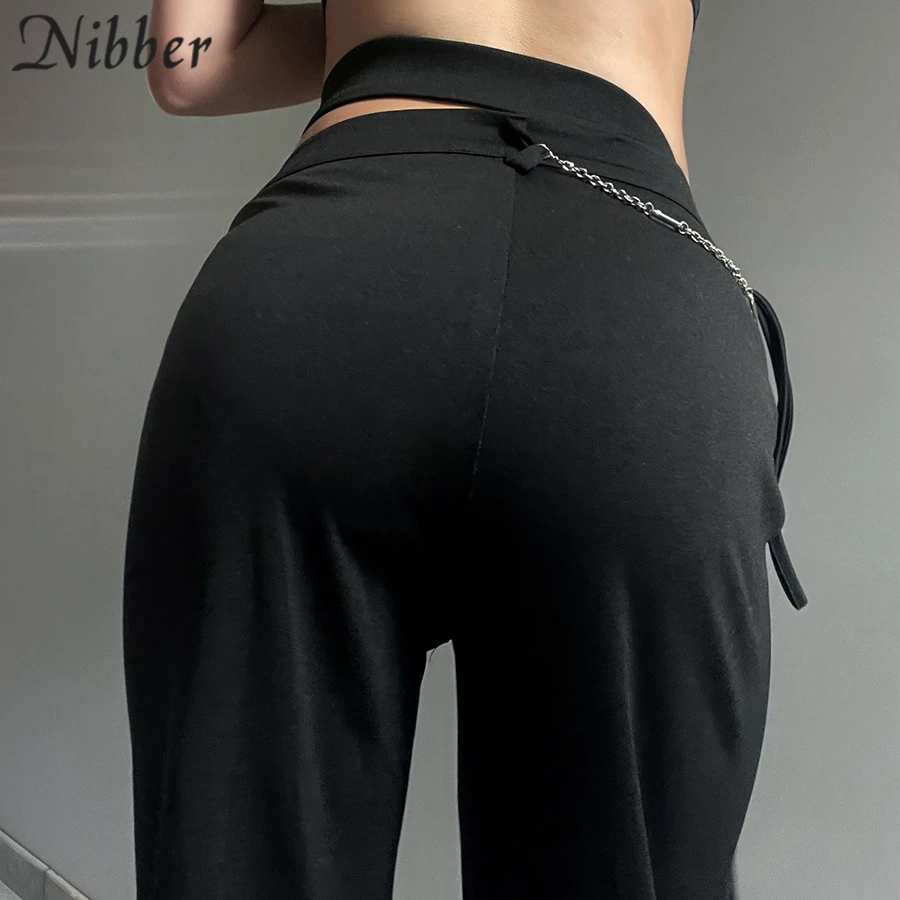 Модные Повседневные однотонные прямые брюки Nibber сексуальный дизайн с пуговицами