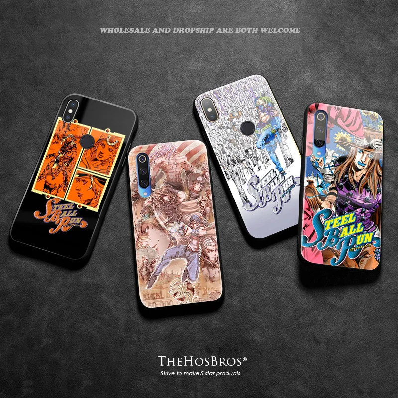Мягкий силиконовый стеклянный чехол JOJO Part 7 SBR со стальными шариками для Xiaomi Mi 8 9 SE