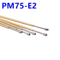 100pcs phosphorus copper spring test probe pm75 e2 pointed nickel plated pcb needle diameter 1 02mm probe instrument dia 1 3mm