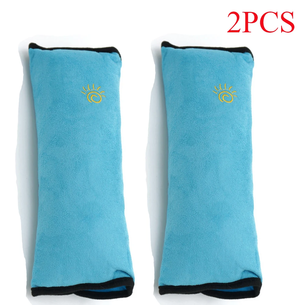 2pcs blue pillow Автомобильный Стайлинг для маленьких детей Защитный ремень автомобильные ремни безопасности Подушка Защита плеча мягкий подголовник ремень безопасности подушка для шеи авто - Название цвета: 2pcs blue pillow
