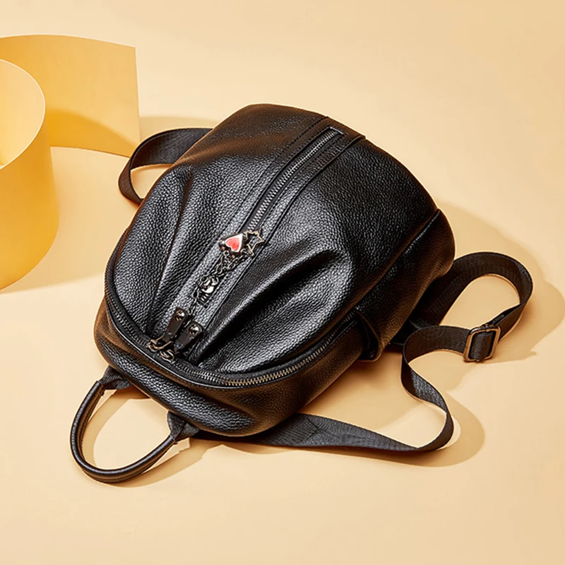 Леди 100% Натуральная Воловья кожа леди рюкзак жакет кожаный для путешествий Книга