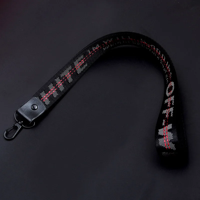 black 2 шт. длинный белый брелок с лентой женский чехол для телефона цепочка для ключей бумажник porte clef для сумки брелок llaveros mujer sleutelhanger - Цвет: black