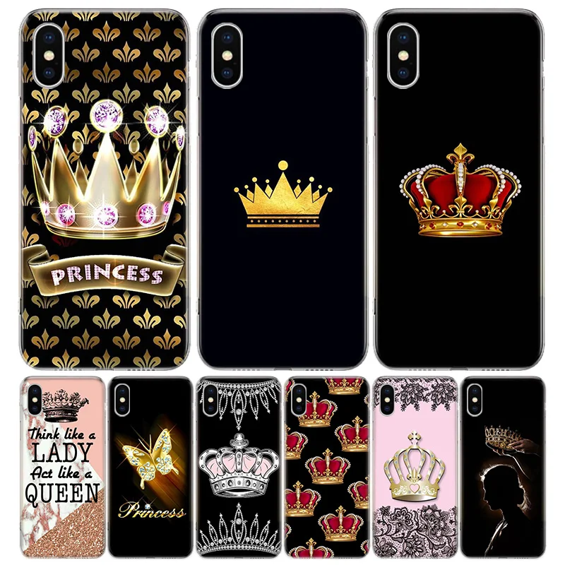 Mom Queen Princess Crown For iPhone 11 13 14 Pro Max 12 Mini Phone Case X XS XR 6 6S 8 7 Plus SE Apple 5 5S Fundas Cover Coque