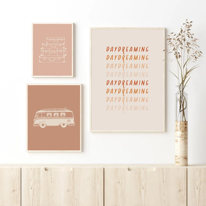 Постер для путешествий в стиле бохо абстрактный пустынный солнце принты Тоны