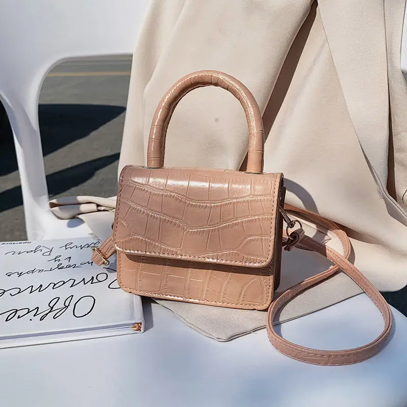 

Роскошные однотонные женские сумки-мессенджеры из искусственной кожи, модная женская маленькая квадратная сумка через плечо с крокодиловы...