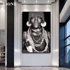 Африканское племя Обнаженная женщина мужчина картины на холсте Черно-белая современная картина настенные художественные принты домашний декор плакат для гостиной