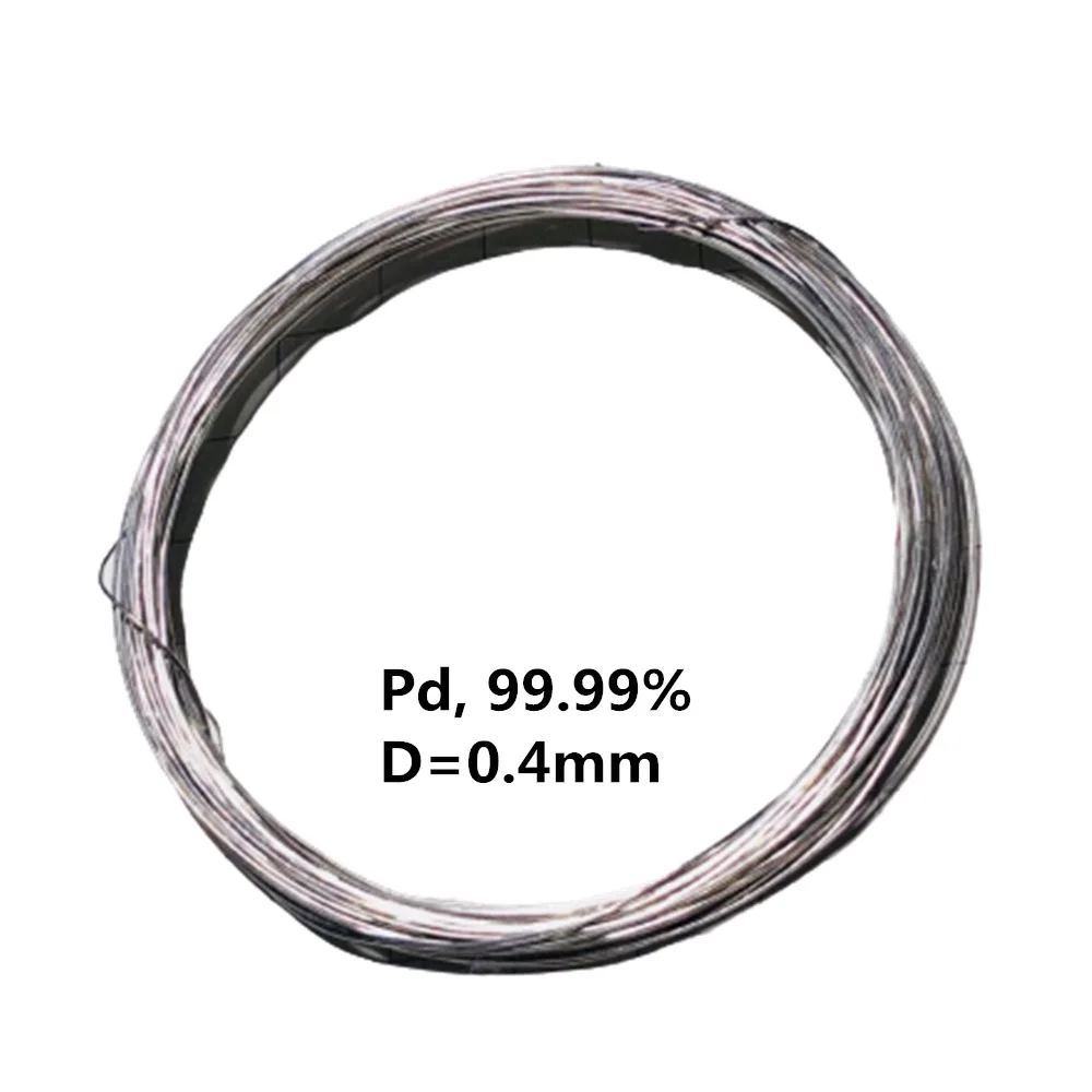 

Палладиевая металлическая проволока 99.99%, элемент Pd, чистый диаметр 0,4 мм